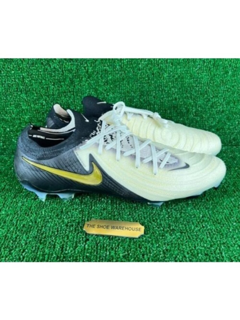 Men Nike Phantom GX II Elite FG White Black Metallic Gold FJ2559-100 Size 12.5